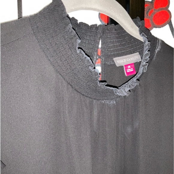 Vince Camuto 2XL High Collar Neck Short Sleeve Blouse - Picture 4 of 6